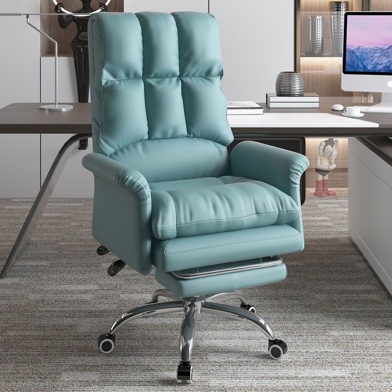 Executive Swivel Office Chair with Wheels Chrome Metal Frame Modern Ergonomic Task Chair
