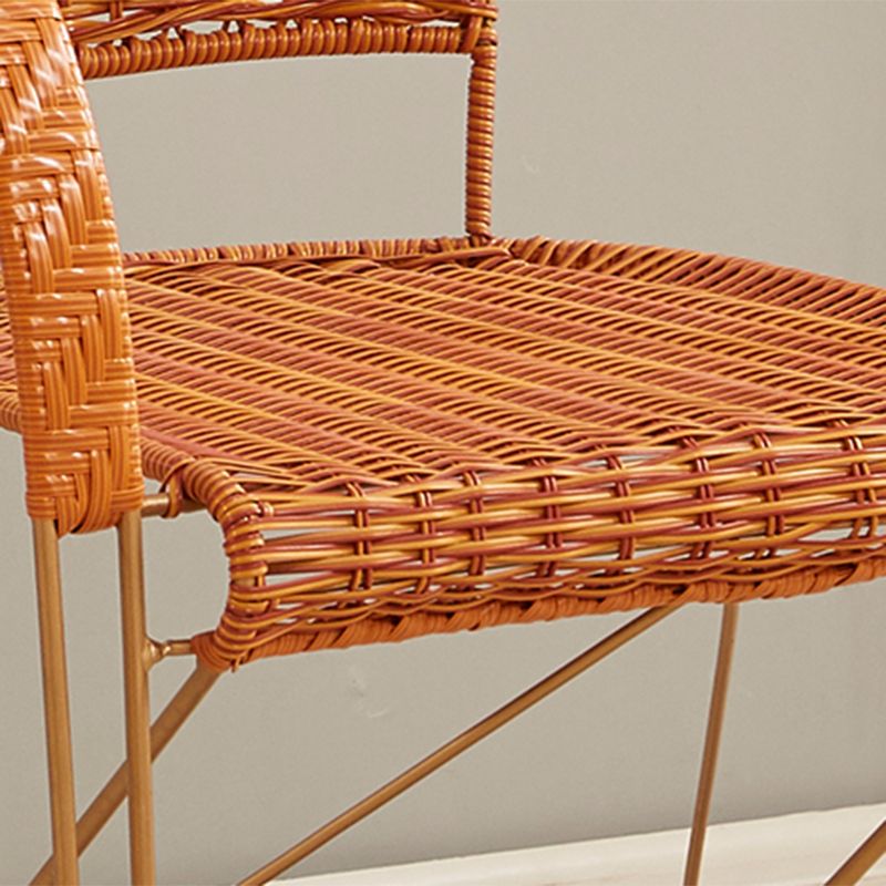 Mid-centuryl Modern Style Arms Included Woven Back Sled Accent Armchair