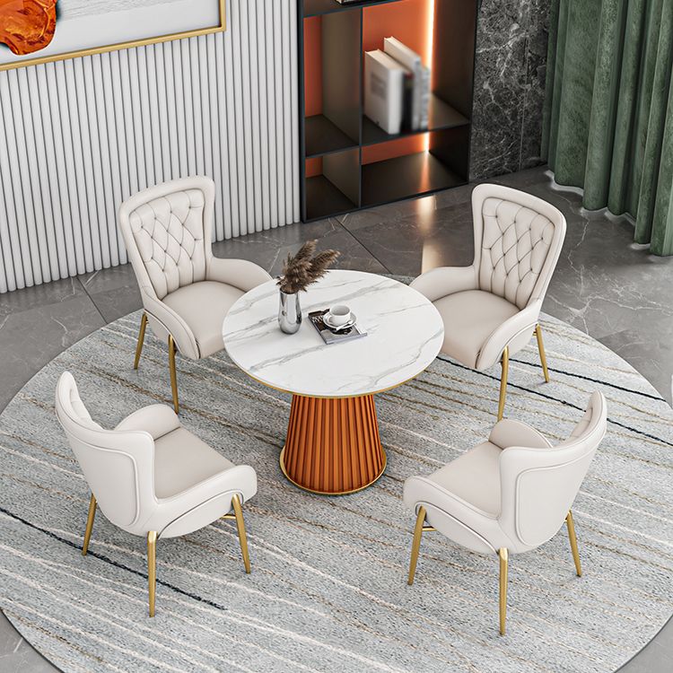 Metall traditionelle Luxus runde Innentisch Sintered Stone Tisch für Küche und Esszimmer