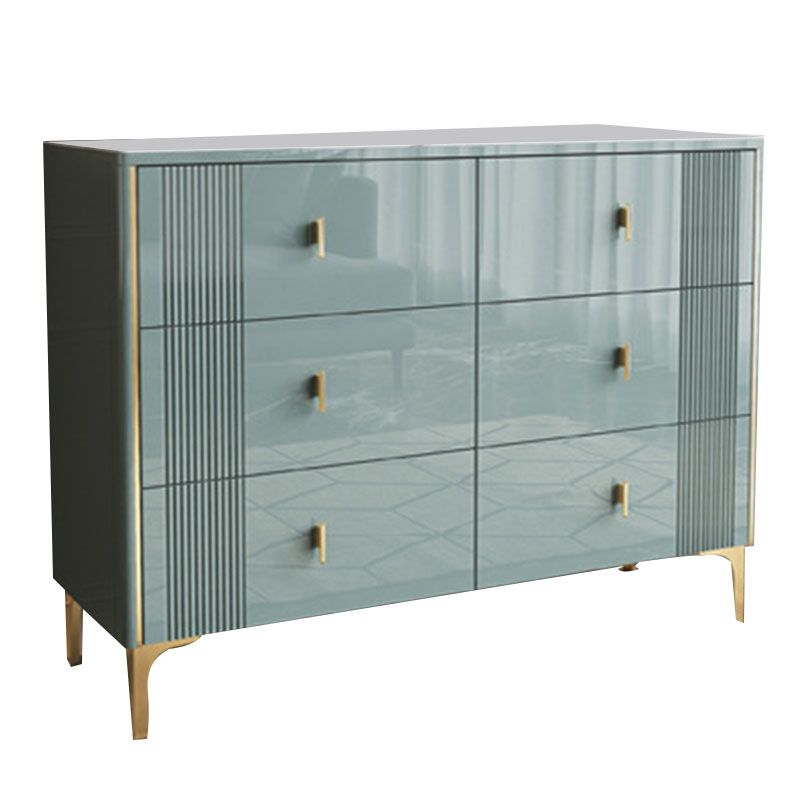 Vertical Glam Stone Storage Chest Bedroom Chest with Metal Legs