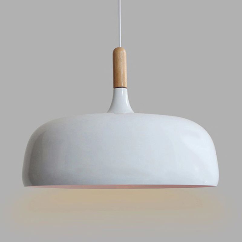 Macaroon Style Single Light Dome Shade Hanging Light 12.5" Wide Nordic Simplicity Lighting Fixture for Dining Room