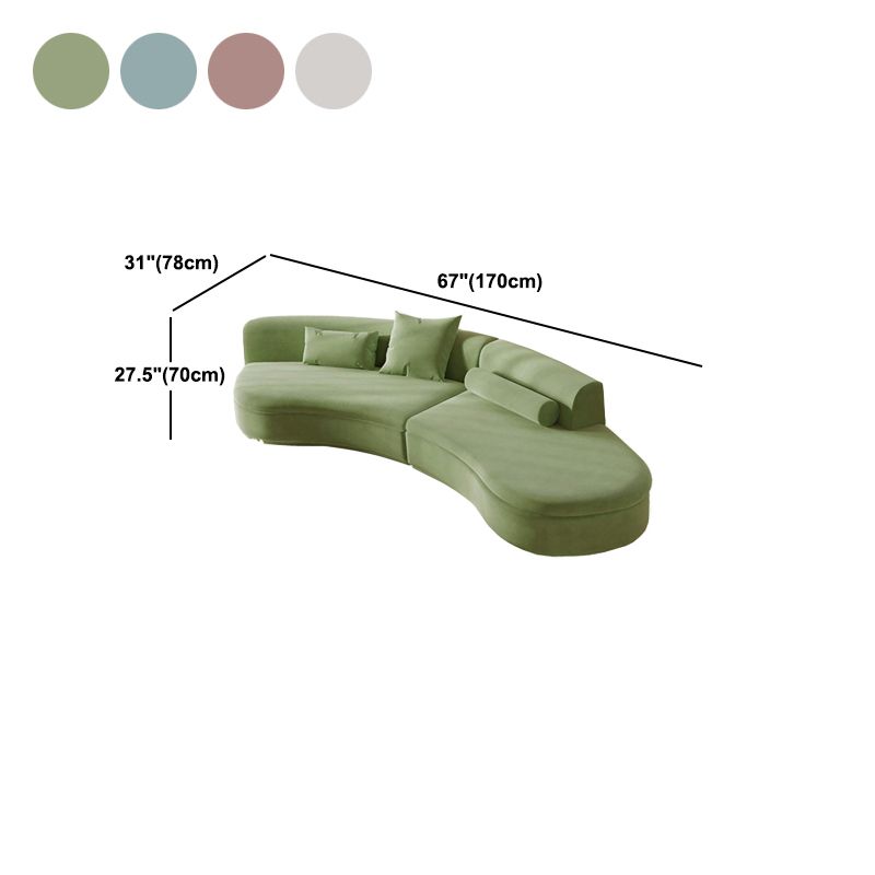 Nordic Style 27.5"H Velvet Armless Sofa& Chaise for Living Room