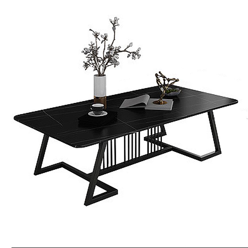 Rectangular Slate 1 Single Coffee Table 17.7-In High Frame Cocktail Table