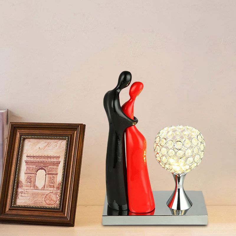 Crystal Chrome Nightstand Lamp Bowl LED simple table simple avec amant déco pour le salon