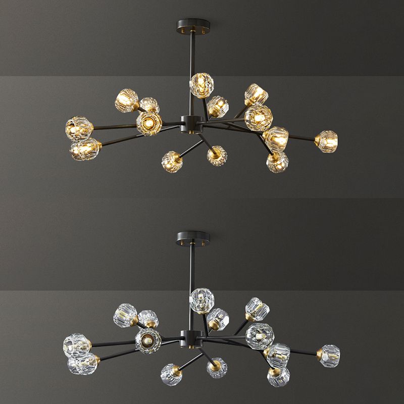 Zeitgenössische radiale Anhängerleuchte Kristallhängung angehender Licht für Wohnzimmer