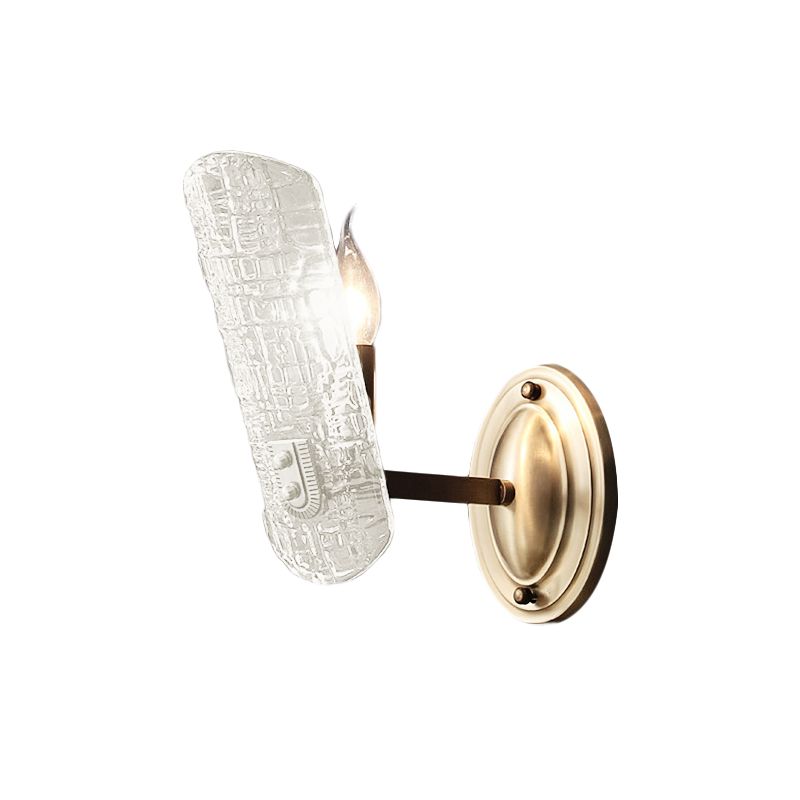 Clear Water Glass Gold Sconce Curved 1/2 Lights Modern Wall Mount Lighting for Living Room