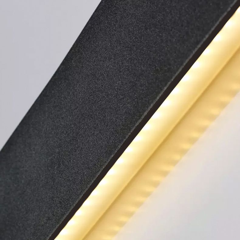 Metal Linear Sconce Light Fixture Modern Style LED Black Wall Mount Light Fixture