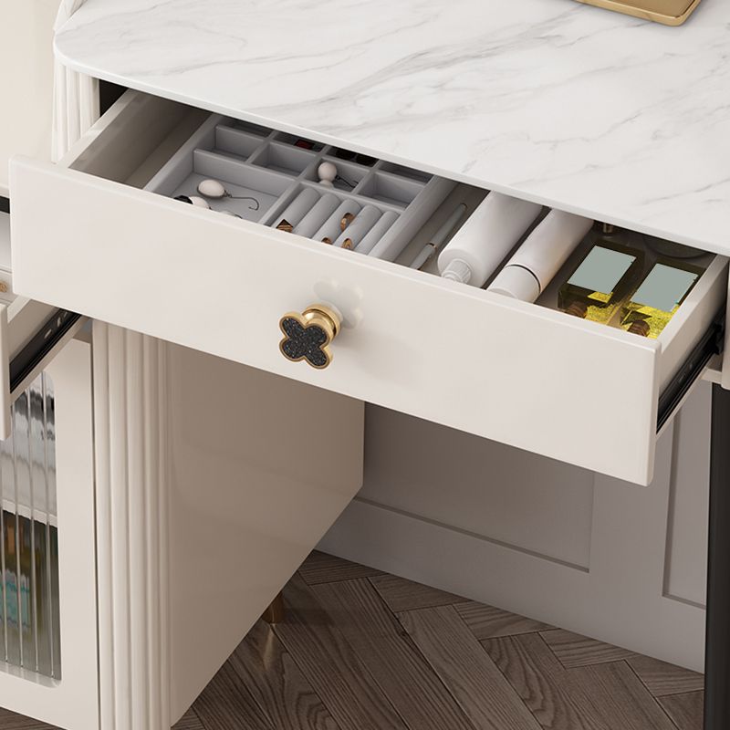 Contemporary Vanity Dressing Table Slate Top Make-up Vanity with Drawer