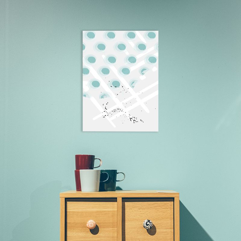 Impression sur toile à pois esthétique nordique géométrie décoration murale en couleur pastel