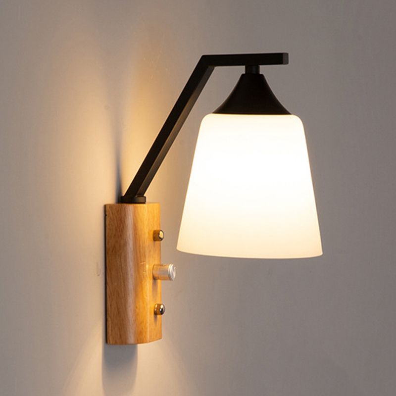 Modernist Wall Sconce Tapered Glass Sconce Lighting for Bedroom