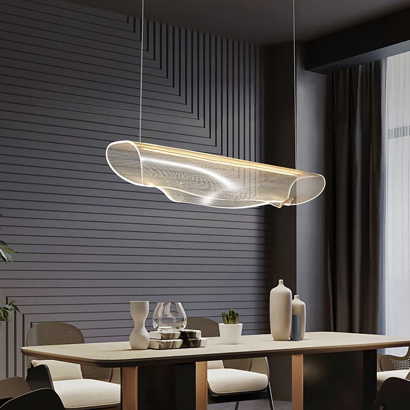LED Island Lamp Modern Simple Island Hanging Light with Acrylic Shade for Dining Room
