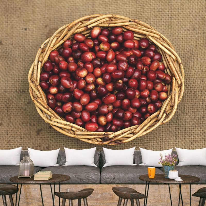 Soft Color Coffee Beans Wallpaper Murals Environment Friendly for Coffee Shop