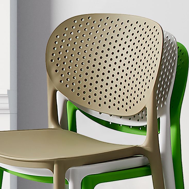Indoor-Outdoor Plastic Dining Chair Open Back Stacking Side Chair