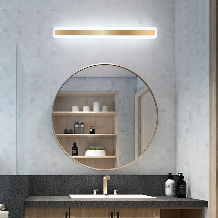 Acconde da parete da parete lineare a 1 luce moderna moderna illuminazione da parete specchio in stile semplice in oro