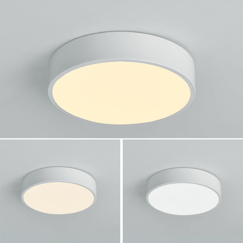 Nordic macaron LED plafonnier rond acrylique abat - jour chambre en fonte bordure