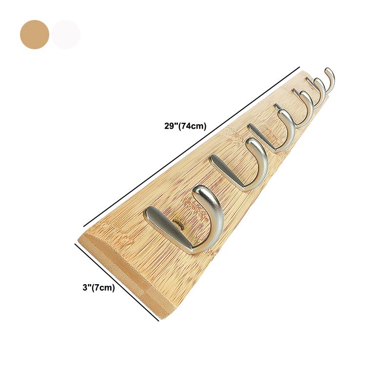 Modern Wood Coat Rack Wall-Mounted with Hooks Entry Hall Tree