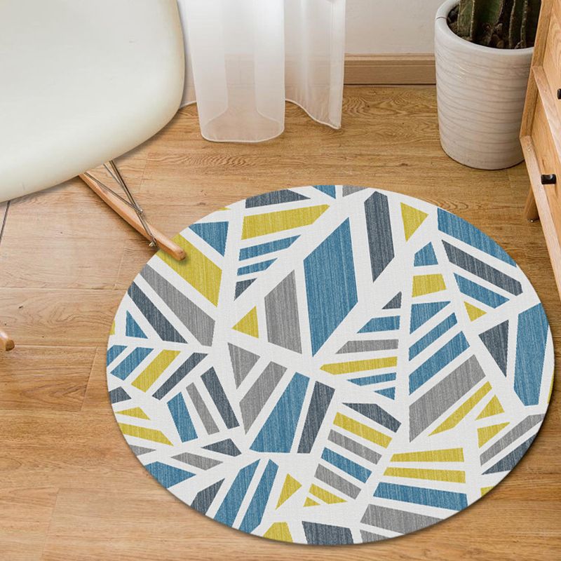 Modern Home Decor Rug Multi-Color Geometric Area Carpet Polypropylene Easy Care Machine Washable Rug