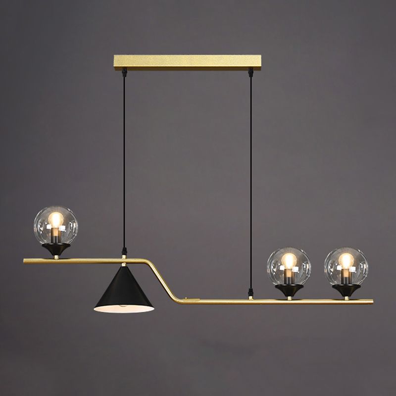 Contemporary Style Spherical Hanging Pendant Lights Glass Island Lights