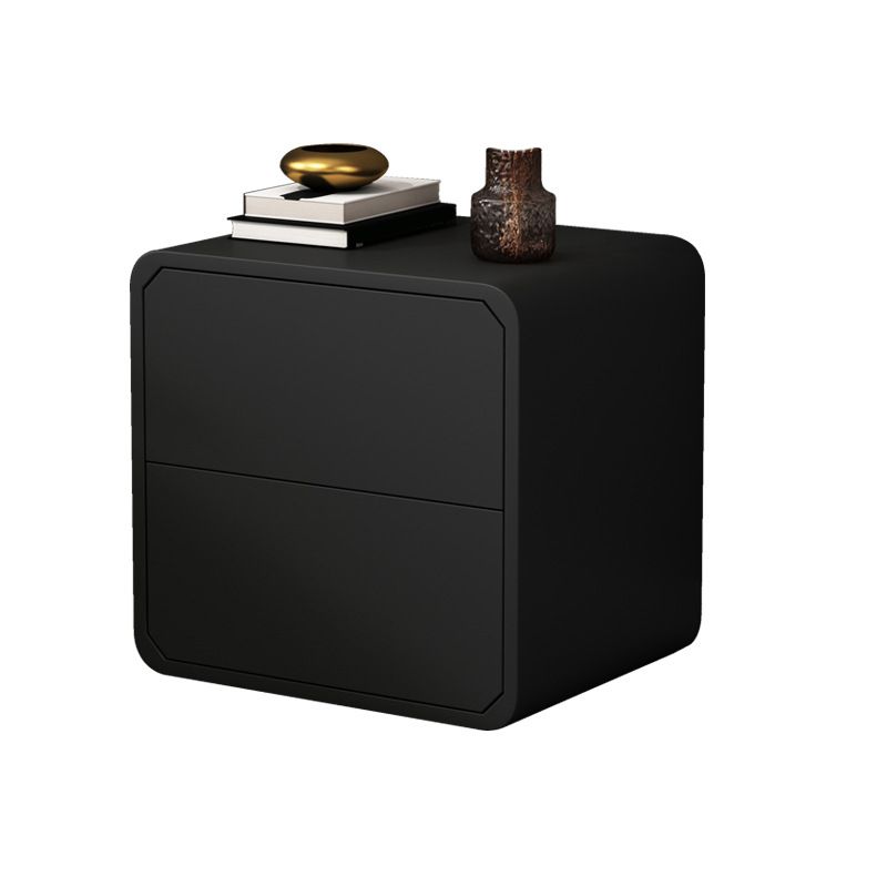 2-Drawer Solid Wood Nightstand 18.5"Tall Nightstand in Black / White / Grey