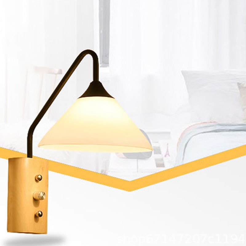 Modern Sconce Light Fixture Wood 1-Light Wall Sconces for Bedroom