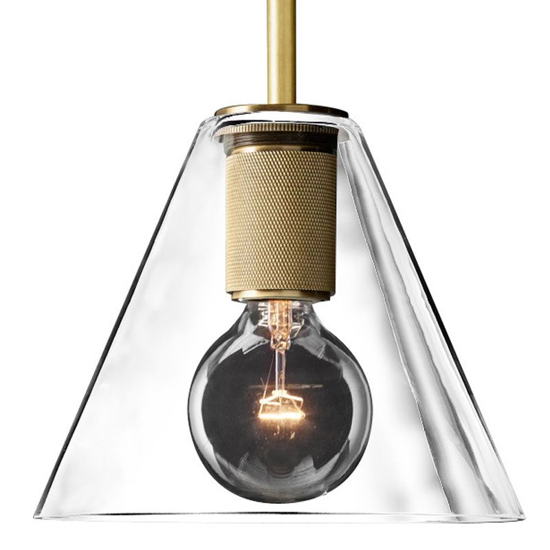 Nordisch einfache Innenheizpendelleuchte, klares Glas 1-Licht-Anhängerbeleuchtung