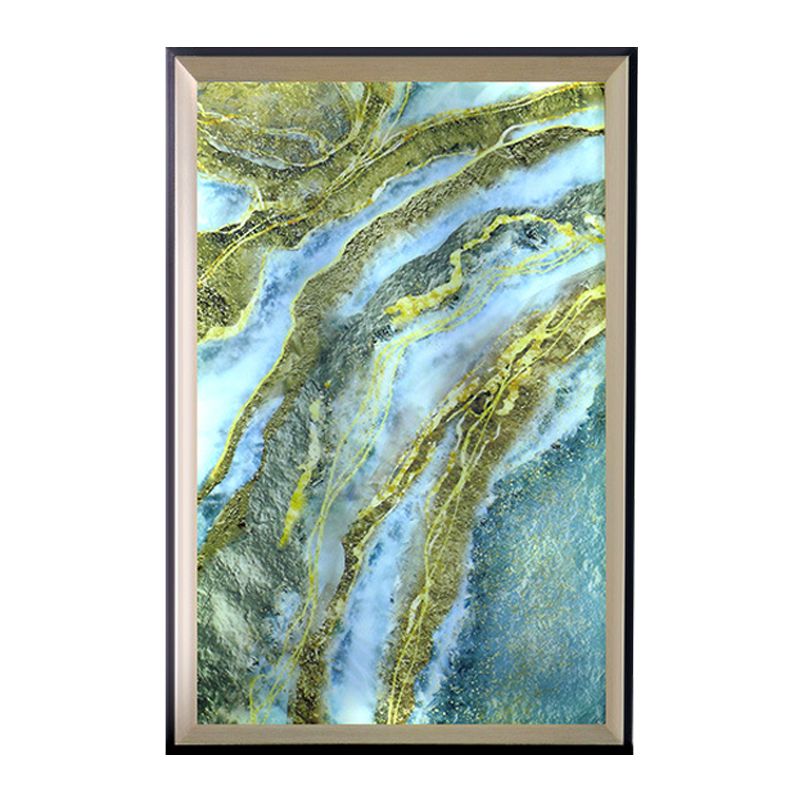 Rectangle Frame Acrylic Mountain Wall Lamp LED Blue and Green Wall Mural Light for Hallway