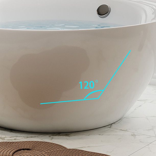 Modern Stand Alone Bathtub with Center Drain Acrylic Bath Tub