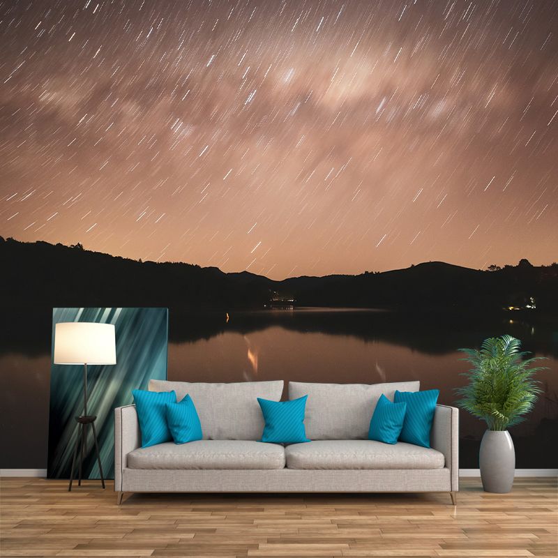 Photography Pattern Mildew Wall Mural Starry Sky for Living Room