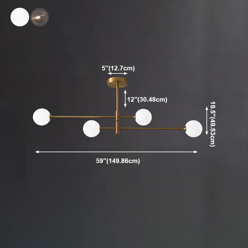 Designer Style Chandelier Light Fixtures Multi-Head Suspension Pendant Lamps with Glass Shade