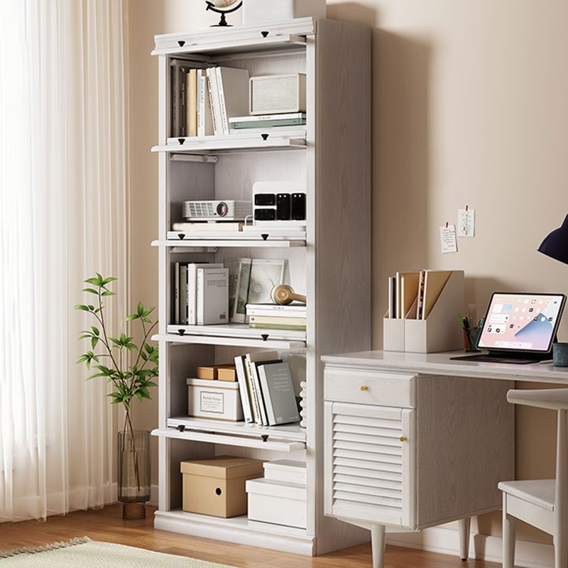 White Closed Back Shelf Bookcase Cabinets Included for Home Office