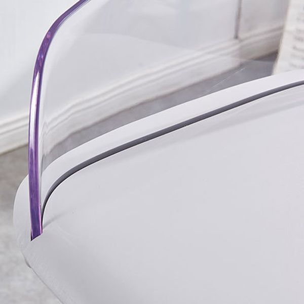 Indoor Glam Low Back Bar Stool Armless Metal and Plastic Bar Stool