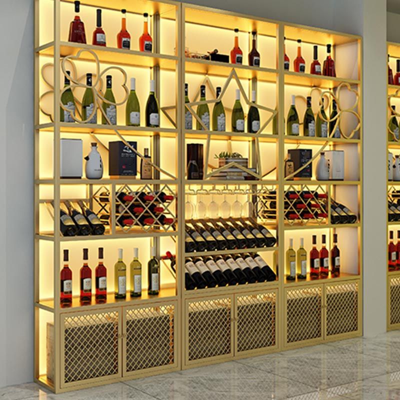 Gold Metal Wine Rack Bottle Freestanding with Shelf Wine Bottle Rack