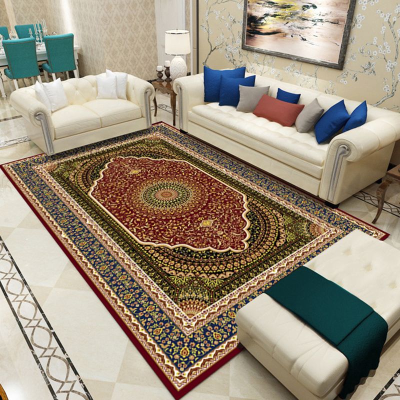 Tapis marocain impérial, imprimé multicolore, avec envers antidérapant, lavable, respectueux des animaux de compagnie, pour le salon