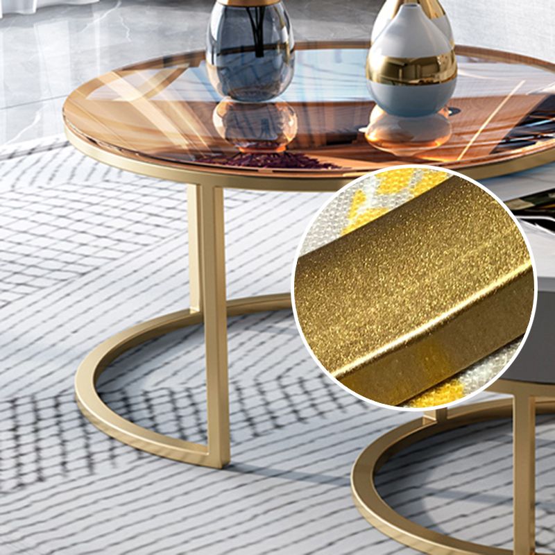 Round Nesting Coffee Table Set Round Frame Coffee Table with Drawer