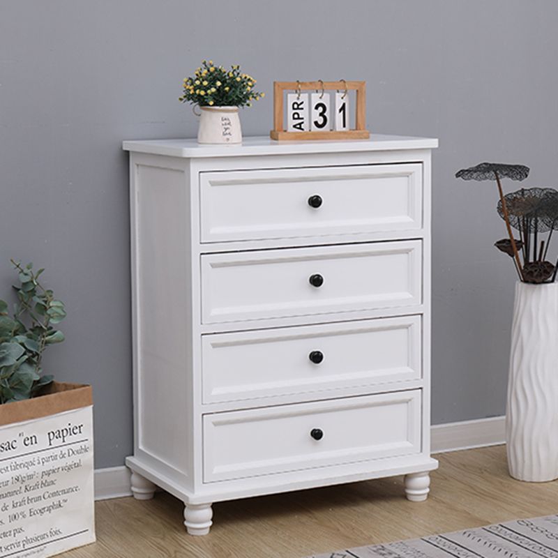 13.8" W Vertical Chest Solid Wood White Storage Chest with Drawers