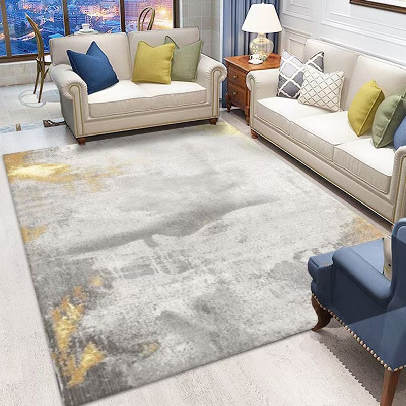Apricot Abstract Pattern Carpet Polyester Casual Carpet Washable Carpet for Living Room