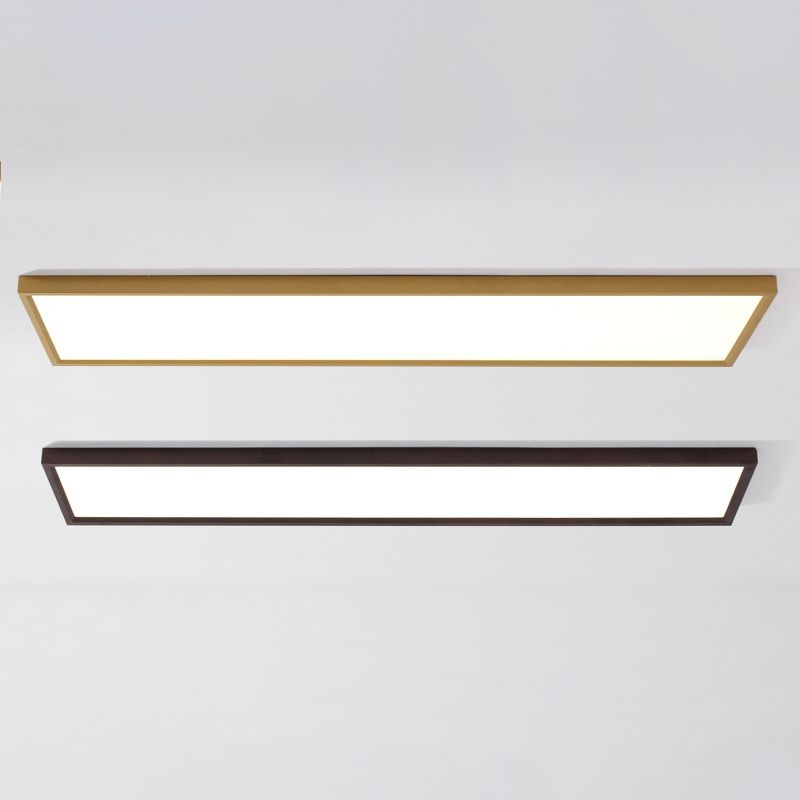Plafonnier LED de forme rectangulaire en aluminium moderne, 1 lumière, montage encastré pour salle à manger