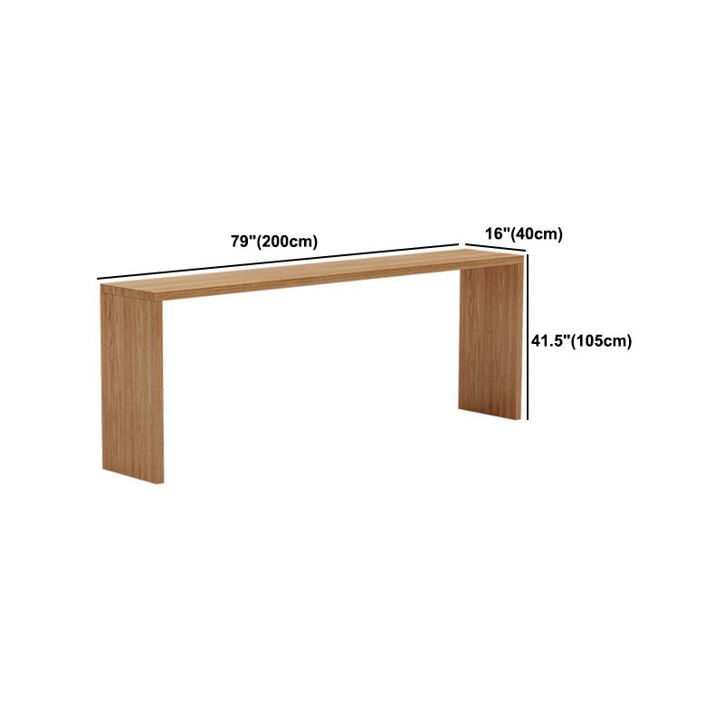 Luxurious Rectangle Pub Table Set 1/5/9 Pieces Wooden Counter Table with Backless Stools