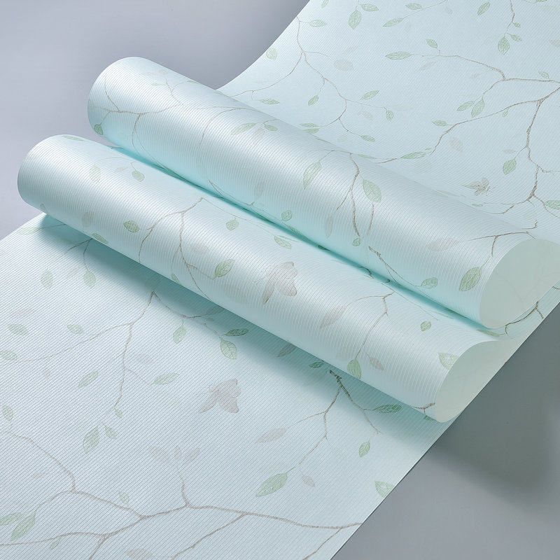 Rustic Sprig Print Wallpaper for Dining Room 54.2-sq ft Wall Art in Pastel Color