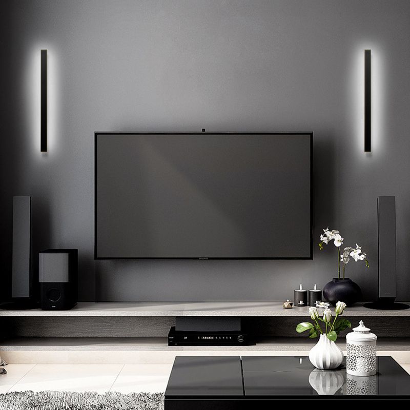 Single Black Modern Wall Mounted Sconce Linear Wall Light for Foyer