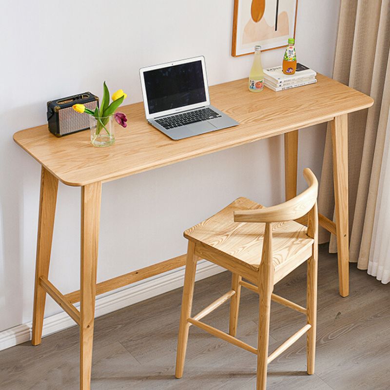 Natural Colour Bar Table Set 1/2/3 Pieces Industrial Rectangle Solid Wood Bar Set