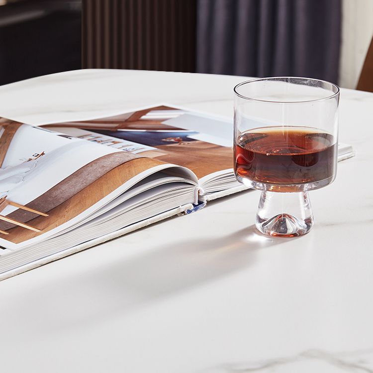 Round Standard Sintered Stone Top Dining Set with 4 Black Metallic Legs for Dining Furniture