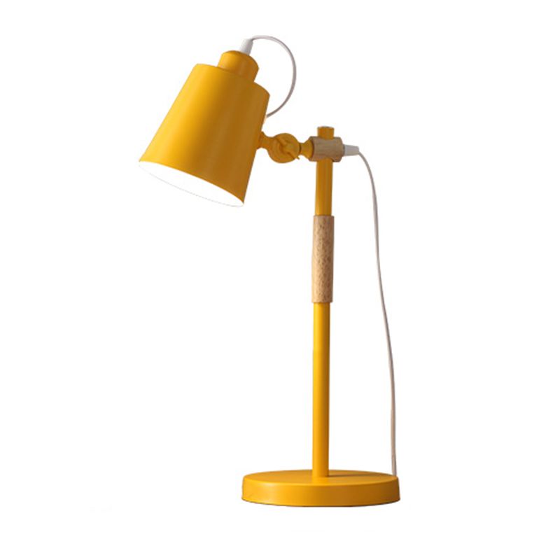 Modern Style Conical Night Table Lamp Metal Single Light Table Light