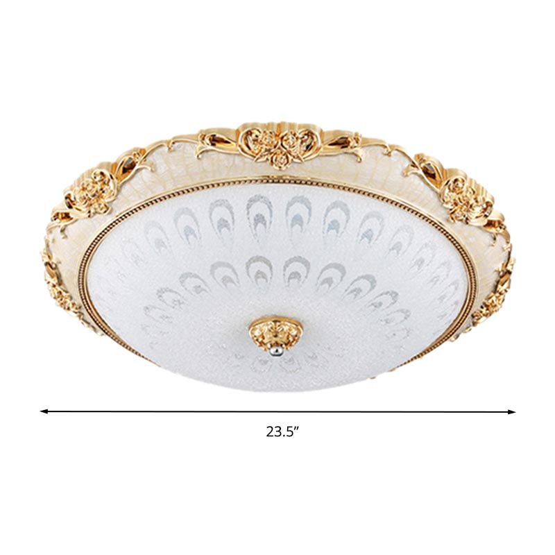 Dome Flush Mounted Light Modern White Glass 8"/12"/16" Wide LED Gold/Silver Ceiling Light in White/3 Color Light