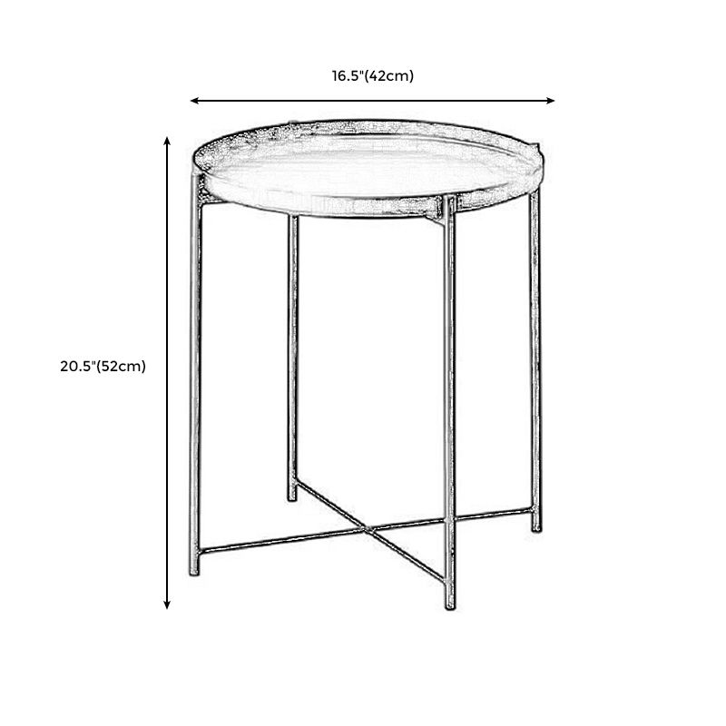 4 Legs Base Design Iron Material Green/white/black/yellow End Table Round Top Side Table