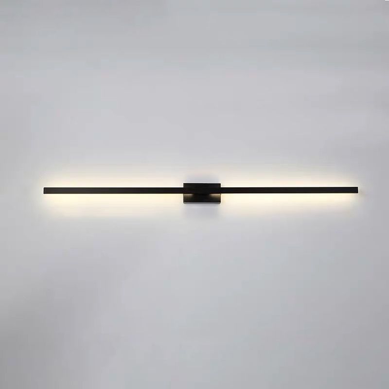 Minimalisme rotatif Ligne LED lampe murale contemporain Long Strip Strip acrylique Lalls d'applications en noir