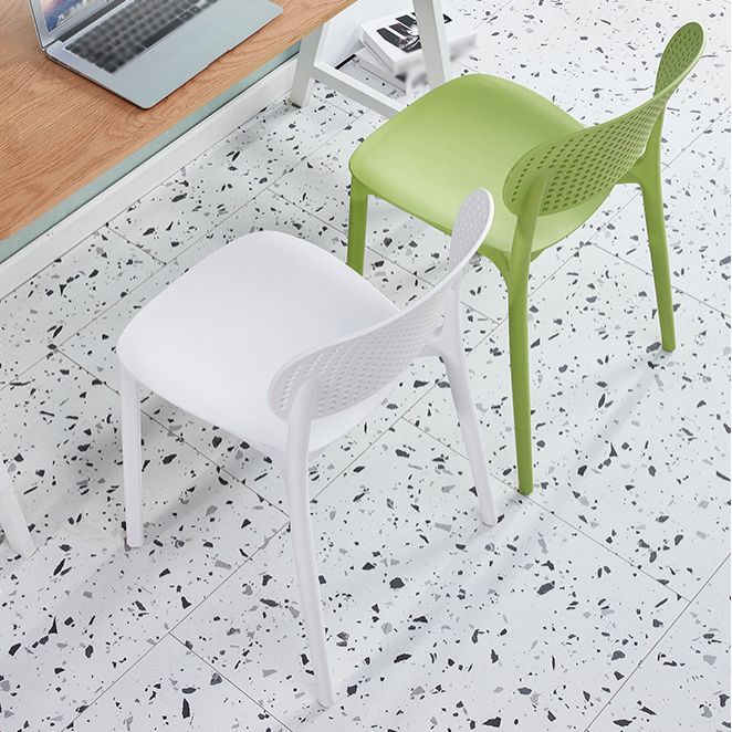 Silla escandinava de plástico para comedor, cocina, silla lateral con respaldo abierto