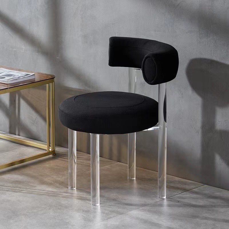 Contemporary Upholstered and Acrylic Dining Side Chair for Kitchen