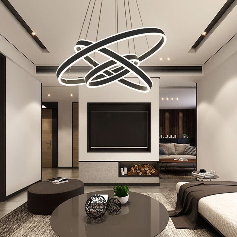 Modern Chandeliers For Dining Room Multiple Rings Chandelier Lighting Fixtures