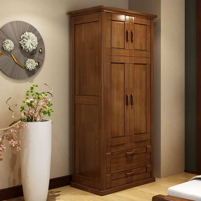 Rubberwood Traditional Storage Cabinet Matte Finish Cabinet for Bedroom
